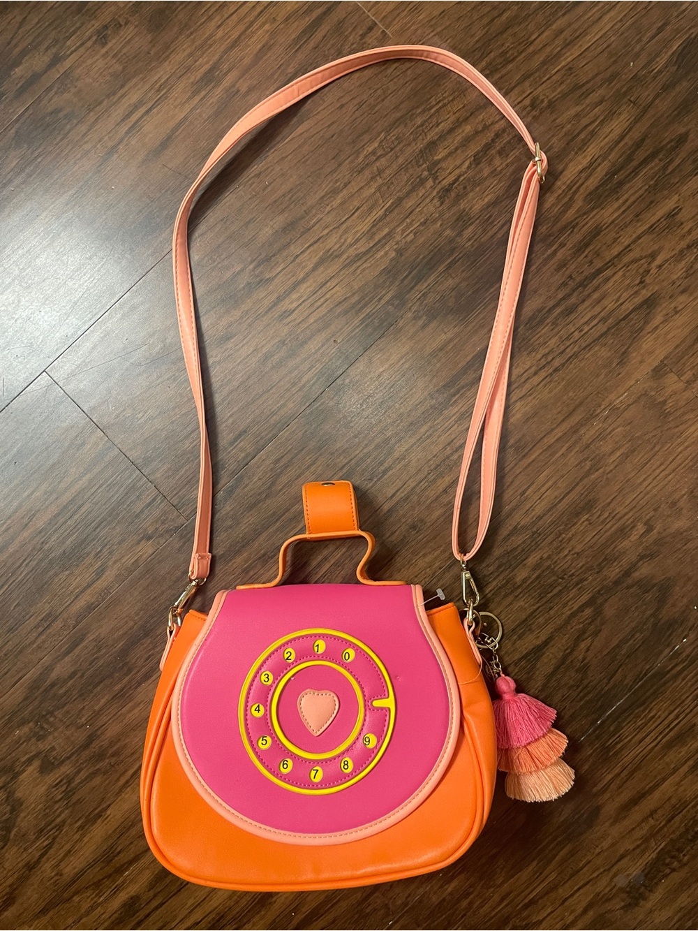 Women’s Colorblock Pink & Orange Crossbody Bag